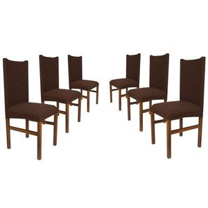 6 قطع غطاء كرسي - بني