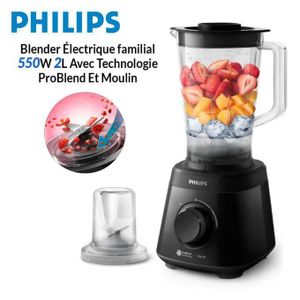 Philips خلاط كهربائي 550 واط 2 لتر مع مطحنة - سرعتان وتوربو - تكنولوجيا ProBlend HR2141/92
