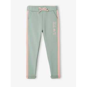 Pantalon jogging fille avec bandes côtés - bleu foncé, Fille