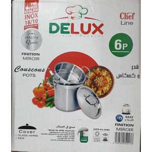 Batteries de cuisine 4pcs couscoussier sauteuse marmite casserole - inox  18/10 - Prix en Algérie