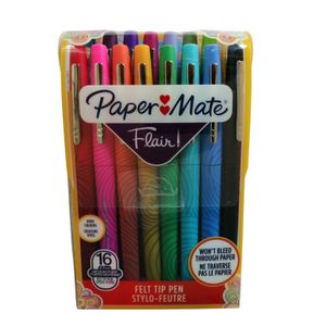 PAPERMATE Lot de 5 stylos feutres pointe moyenne Flair noir pas