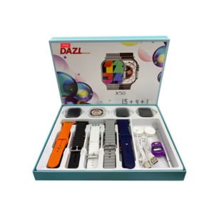 Montre connectée  Three avec bracelets, housse de protection et chargeur sans fil, pack familial - DAZL X50