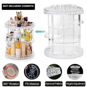 Organisateur de maquillage rotatif à 360 ° en Crystal acrylique - Letshop.dz