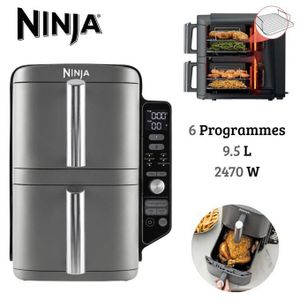 Ninja riteuse Air Fryer sans Huile Double Stack 9.5 L 2470 W - 2 tiroirs avec 6 PROGRAMMES et 4 Niveaux de Cuisson - SL400EU