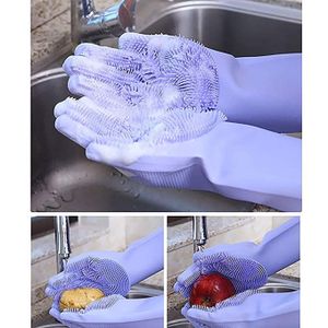 Gants de vaisselle avec Brosse de Nettoyage Réutilisables - Gants