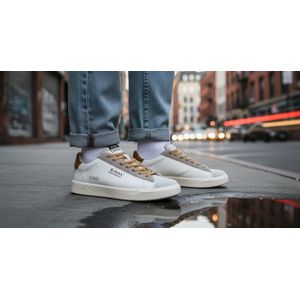 Avirex أحذية رياضية للرجال MIKERL VNTG نسخة Freestyles للتزلج جلد مريح للغاية بأسلوب فضفاض - بيج-بني