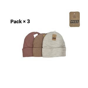 Pack 3 Bonnets Femme En Laine - Bonnets En Maille - Beige - Rose Pale -  Rose Saumon - Prix en Algérie