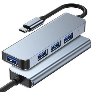 Adaptateur Hub USB-C vers 4x USB-A - Répartiteur USB 4en1 Adaptateur -  Aluminium