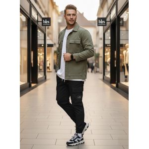 Fashion Collections Pantalon Hommes Cargo élastiqué Avec Poches Latéraux Super Confortable TREND 2026 Jogger Pant Prestige Tendance de la rue - Noir