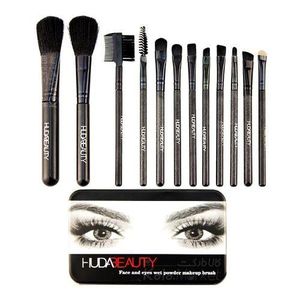 Kit Pinceaux De Maquillages - hudabeauty - 12 Pièces - noir