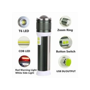 Mini Lampe Torche Rechargeable Et Résiste A L'Eau Xpe + Cob-Noir - Prix en  Algérie