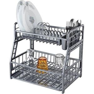 Arina Egoutoir à vaisselle en plastique 2 niveaux