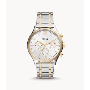Fossil Montre Fenmore multifonction en acier inoxydable, bicolore BQ2698