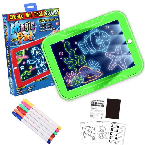 Magic Pad Ardoise 3D Lumineuse Éducative Avec Feutres Pour Enfants - Vert -  Prix en Algérie