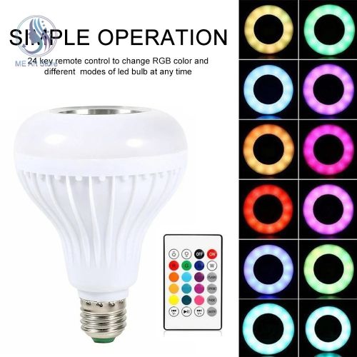 Ampoule Sans Fil 12W LED RGB Smart Music Play Lampe Télécommande