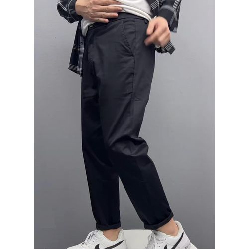 product_image_name-Fashion Collections-Pantalon Homme CHINO Classique Sport Slim Fit En Coton élastiqué Décontracté Super Active Streetwear pentalon Tendance 2025 - Noir-1