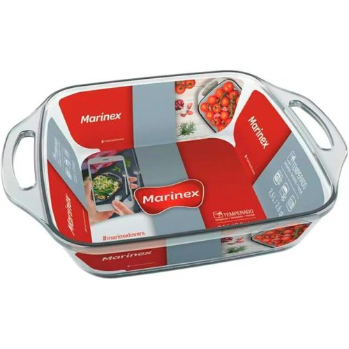 product_image_name-Marinex-PLAT FOUR EN VERRE - MOULE À PÂTISSERIE CARRÉ SELETTA 3,8L-27 x 27 cm  L-1