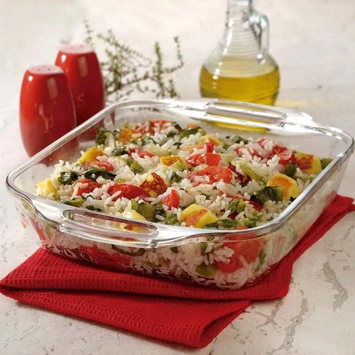 product_image_name-Marinex-PLAT FOUR EN VERRE - MOULE À PÂTISSERIE CARRÉ SELETTA 3,8L-27 x 27 cm  L-3