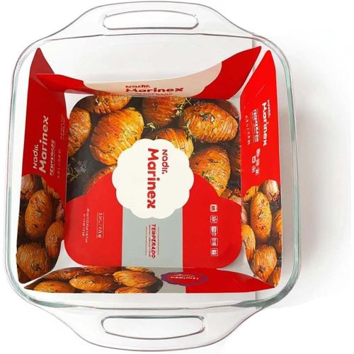 product_image_name-Marinex-PLAT FOUR EN VERRE - MOULE À PÂTISSERIE CARRÉ SELETTA 3,8L-27 x 27 cm  L-4