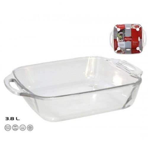 product_image_name-Marinex-PLAT FOUR EN VERRE - MOULE À PÂTISSERIE CARRÉ SELETTA 3,8L-27 x 27 cm  L-6