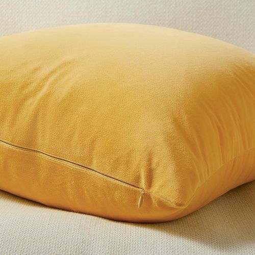 product_image_name-CASA-DJIJOU- Grand Coussin /Jeté Doux En Velours -Jaune Curry . 60 X 60 Cm.-3