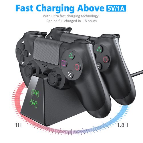 Chargeur Manette PS4, Double USB Chargeur de Manette Station avec