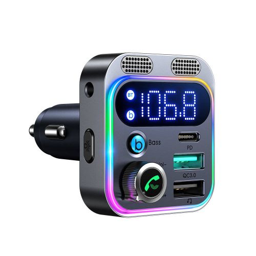 Transmetteur FM Bluetooth pour Voiture,QC3.1 Chargeur Rapid Voiture,2 USB  Port,7 Couleurs Rétro-Éclairage LED - Cdiscount Auto