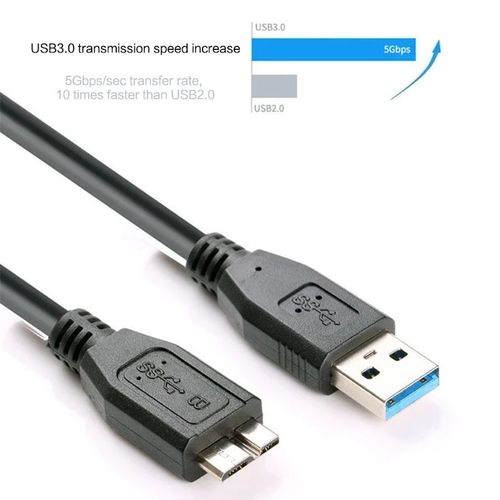 Câble USB3.0 - Mâle A vers - Micro B - Câble Disque Dur - pour USB 3.0 - 50  Cm pour 13,000 DT