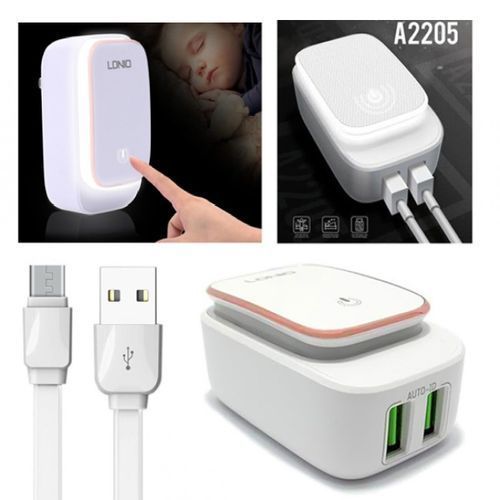 Chargeur Auto Double Port Usb -2.1A - Avec Ecran Led- Blanc - Prix