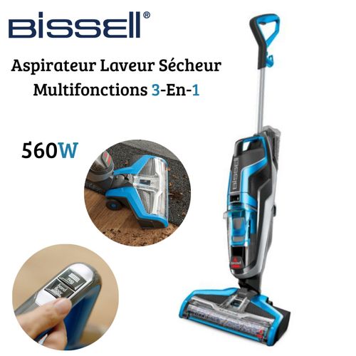 product_image_name-Bissell-مكنسة وغسالة ومجفف متعددة الوظائف 3 في 1 بقوة 560 واط للأسطح المتعددة - منظف جاف ورطب مع فرشاة دوارة - CROSSWAVE 1713-1