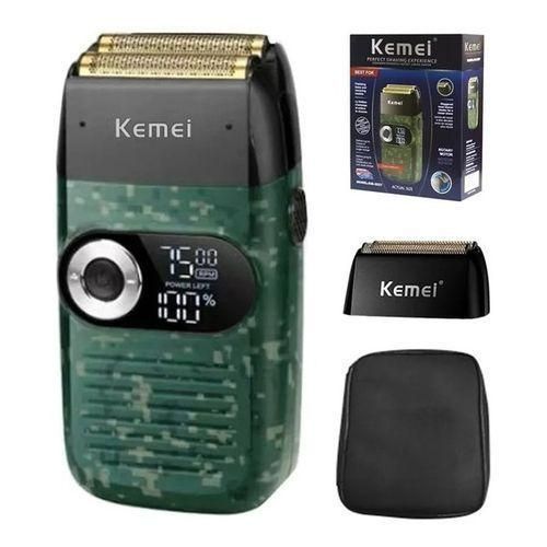 product_image_name-Kemei- Rasoir Electrique Rechargeable - 2 Lames / 3 Vitesses - Lcd - Km 2027 - Vert-5