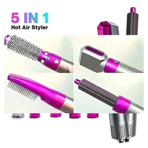 Hair Dryer Brush 5 In 1 Hair Blower Hot Air Styler Comb Automatic Hair  Curler - Prix en Algérie