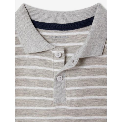 product_image_name-Vertbaudet-Pack de 2 Polos Garçons en Maille Piquée - 1 Bleu ardoise + 1 Rayé-6