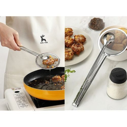 product_image_name-Générique-Pince À Cuillère À Filtre Polyvalente De Cuisine Pince À Passoire Pour Aliments  - Argent-4