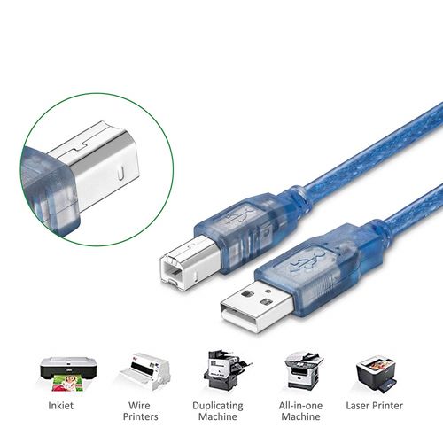 Câble D'Imprimante USB 2.0 Tressé avec Filtre 5m - Bleu - Prix en