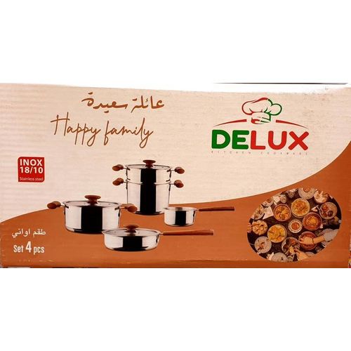 Batteries de cuisine 4pcs couscoussier sauteuse marmite casserole - inox  18/10 - Prix en Algérie