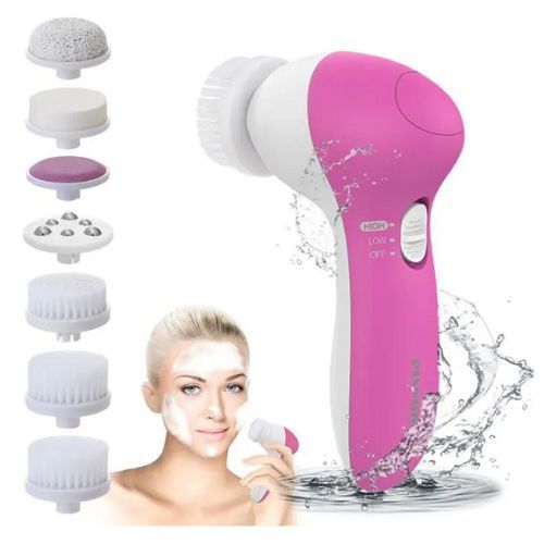 Brosse nettoyant électrique- Soin du visage- Blanc/Rose