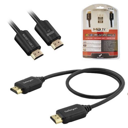 Câble HDMI 2.0v Ultra HD 4K et 3D à 18Gbps Certifié 1.5M Noir