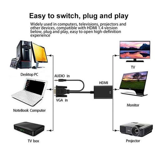 product_image_name-Générique-محول محول ذكر VGA مع صوت إلى HDMI أنثى Full HD 1080P أسود-4