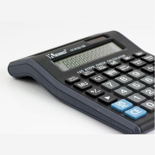 product_image_name-Kenko-Calculatrice Electronic - Pour Magasin / Bureau / Domicile - 2 Écran de 12 Chiffre - Noir-2