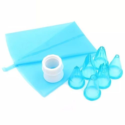 Poches à Douilles Silicone - 3 Pièces Réutilisables + 3 Coupleurs Plastique  - Bleu - Prix en Algérie