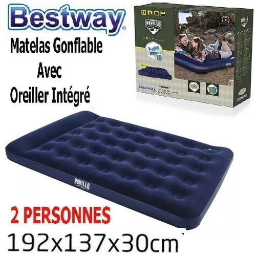 Bestway Lot De 2 Coussins Gonflable Bleu Et Gris - Prix pas cher