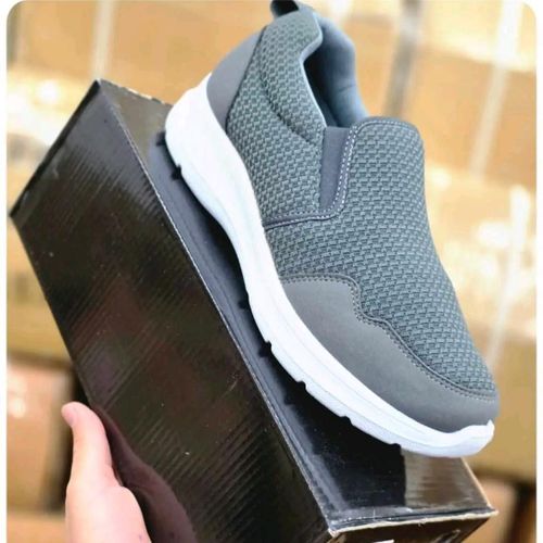 product_image_name-Marque-Chaussures Slip-on Confortables pour Hommes - Mesh Respirant - Importées (Avec Boîte) - Gris -2