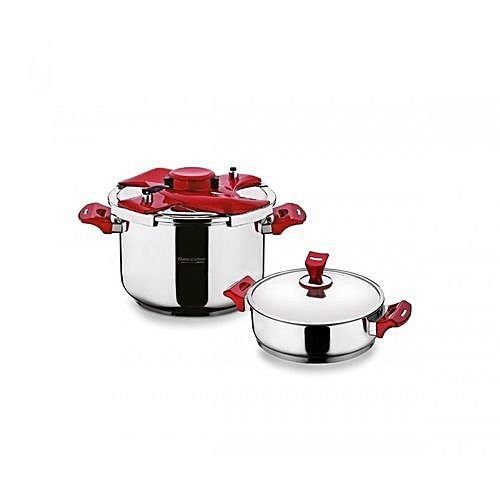 Rohs cocotte minute,casserole,couscoussier multifonction 3EN1 18/10 INOX ,4L  à prix pas cher