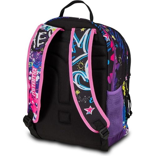 product_image_name-Générique-Mitama Sac à Dos "Flower Fashion" – Triple Compartiment, 30L, Violet et Noir – École Primaire et Temps Libre – Fille-7