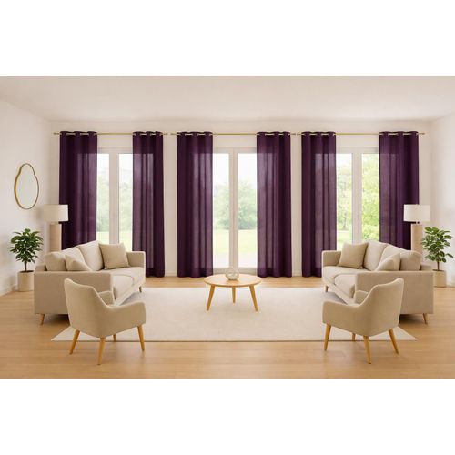 product_image_name-Générique-1 Voilage Violet Aubergine à Oeillets 140x240 cm - prêt à poser-4