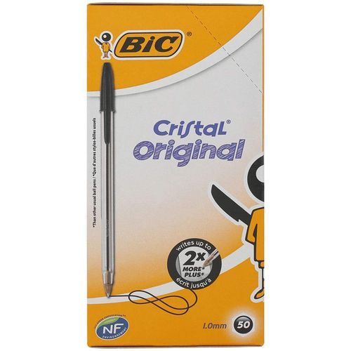 Stylo bille (Noir) Bic Cristal Original Boite de 50 Stylo - Sadik