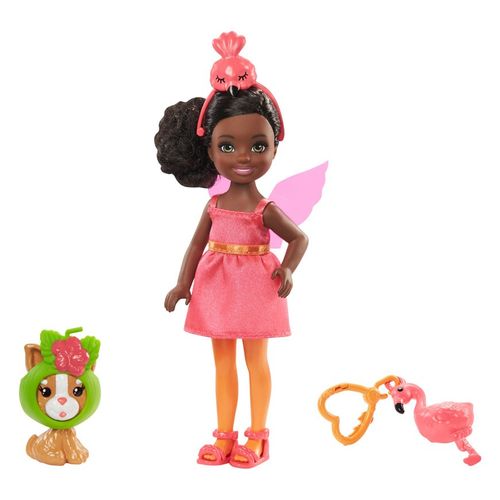 Barbie ® Famille : Chelsea costume flamant rose, brune avec chaton - Prix  en Algérie