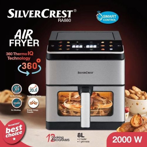 product_image_name-SILVER CREST-Friteuse Airfryer Double Résistances à air 8L 2000W Écran Tactile Fenêtre Visible Smart WIFI - 12 Programmes - RA880-3