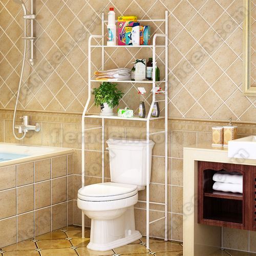 Etagère De Salle De Bain, Meuble De Rangement Au-Dessus Des Toilet- Blanc -  Prix en Algérie